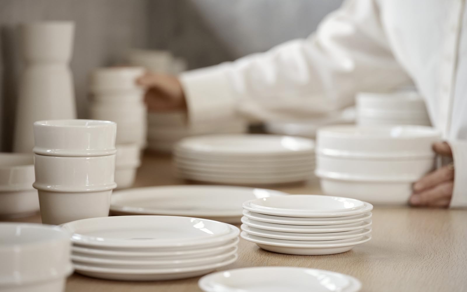 Zone Denmark Eau Speiseteller Porzellan Offwhite Ø24 cm