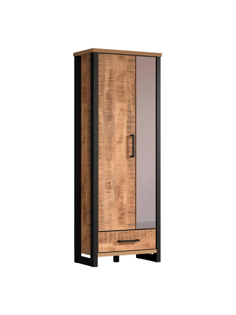 trendteam Enna Garderobenschrank Mango Schwarz Griff
