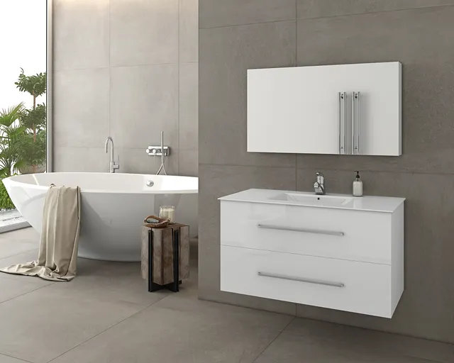 DROP Martinidis TORINO 90 White Badmöbel Weiß 90 cm
