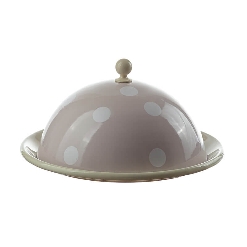 Münder Nostalgie Käseglocke 2-teilig pastell Tupfen 22 cm