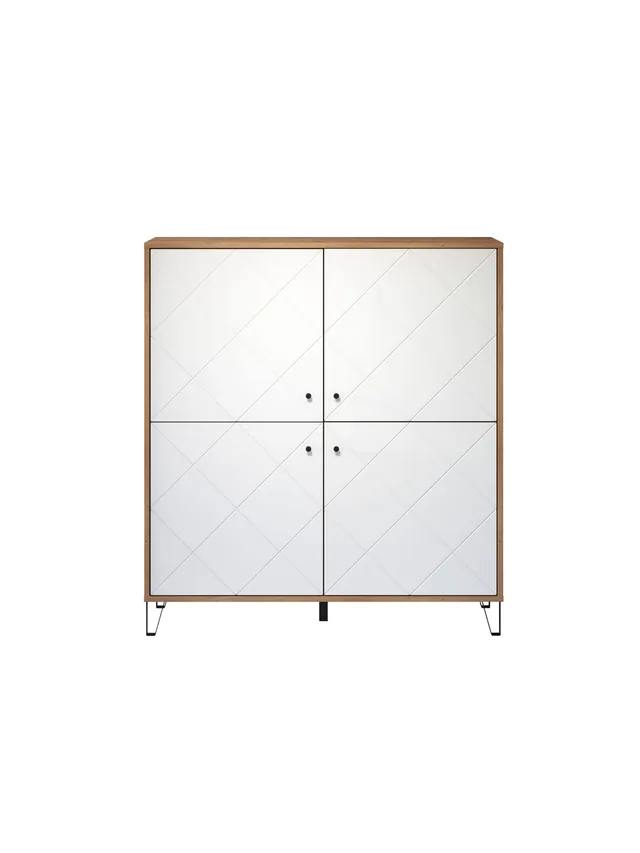 trendteam Touch Highboard Artisan Eiche Weiß Matt