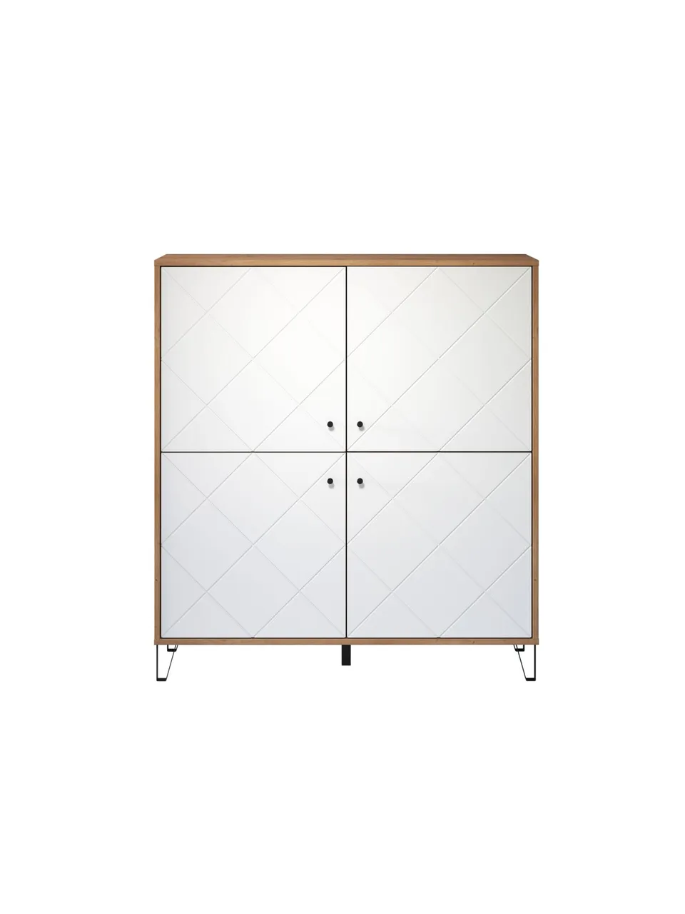trendteam Touch Highboard Artisan Eiche Weiß Matt