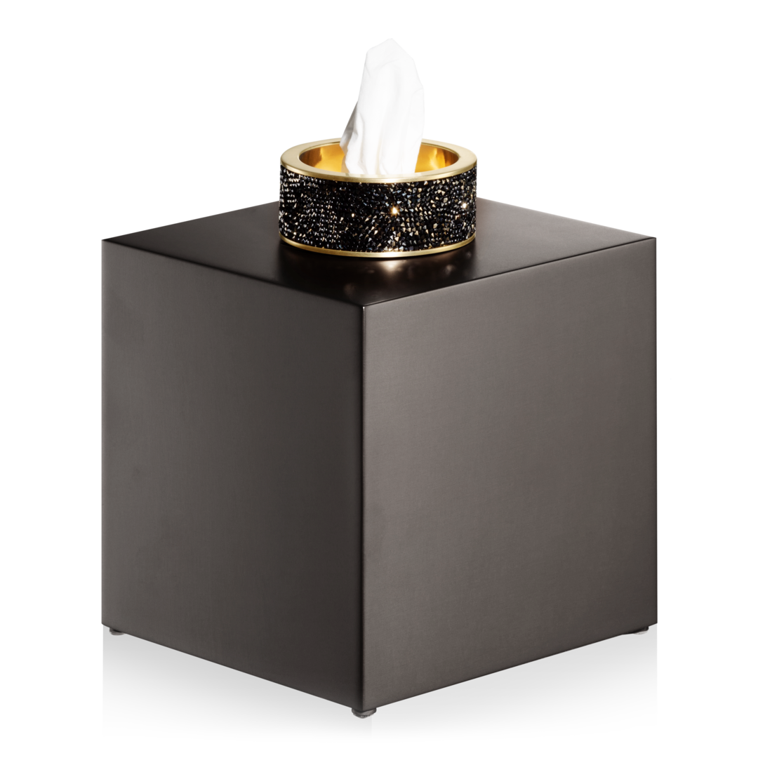 Decor Walther ROCKS KB Tücherbox Gold Matt 24 Karat Swarovski