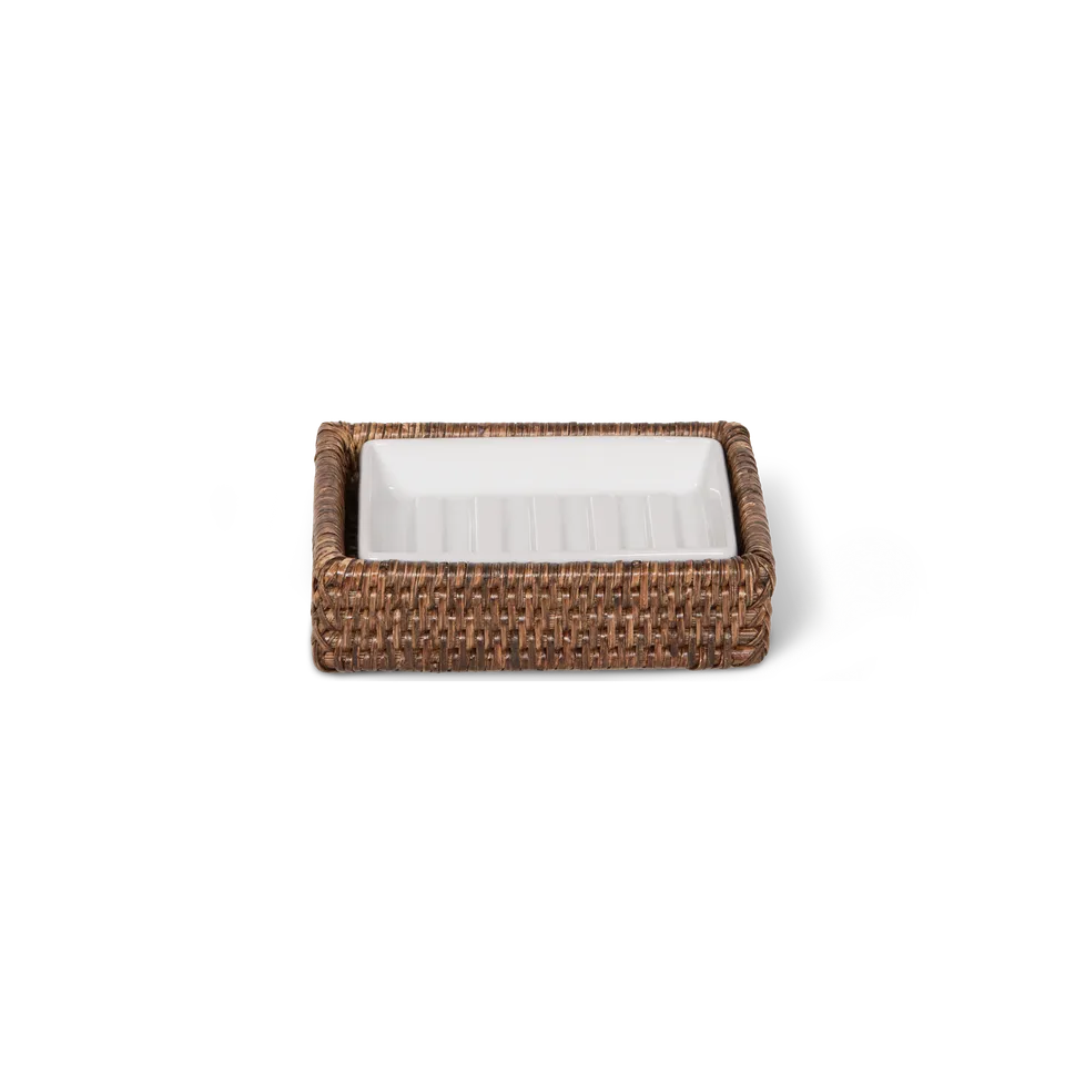 Decor Walther Basket STS Seifenschale Rattan Hell Porzellan