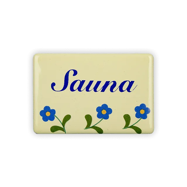 Münder Email Emaille Lagerschilder Sauna Türschild 6x4 cm Blümchen