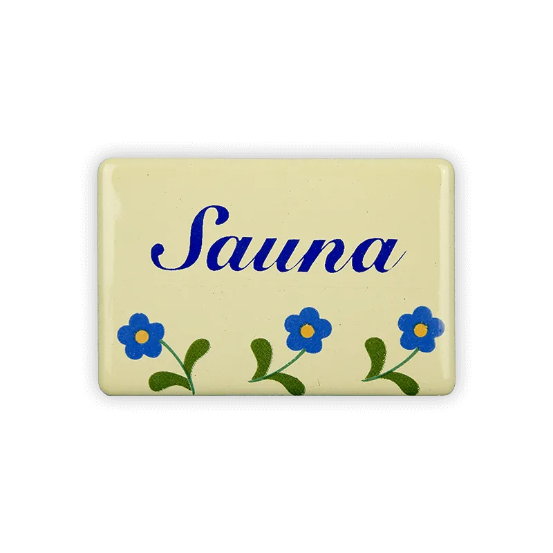 Münder Email Emaille Lagerschilder Sauna Türschild 6x4 cm Blümchen