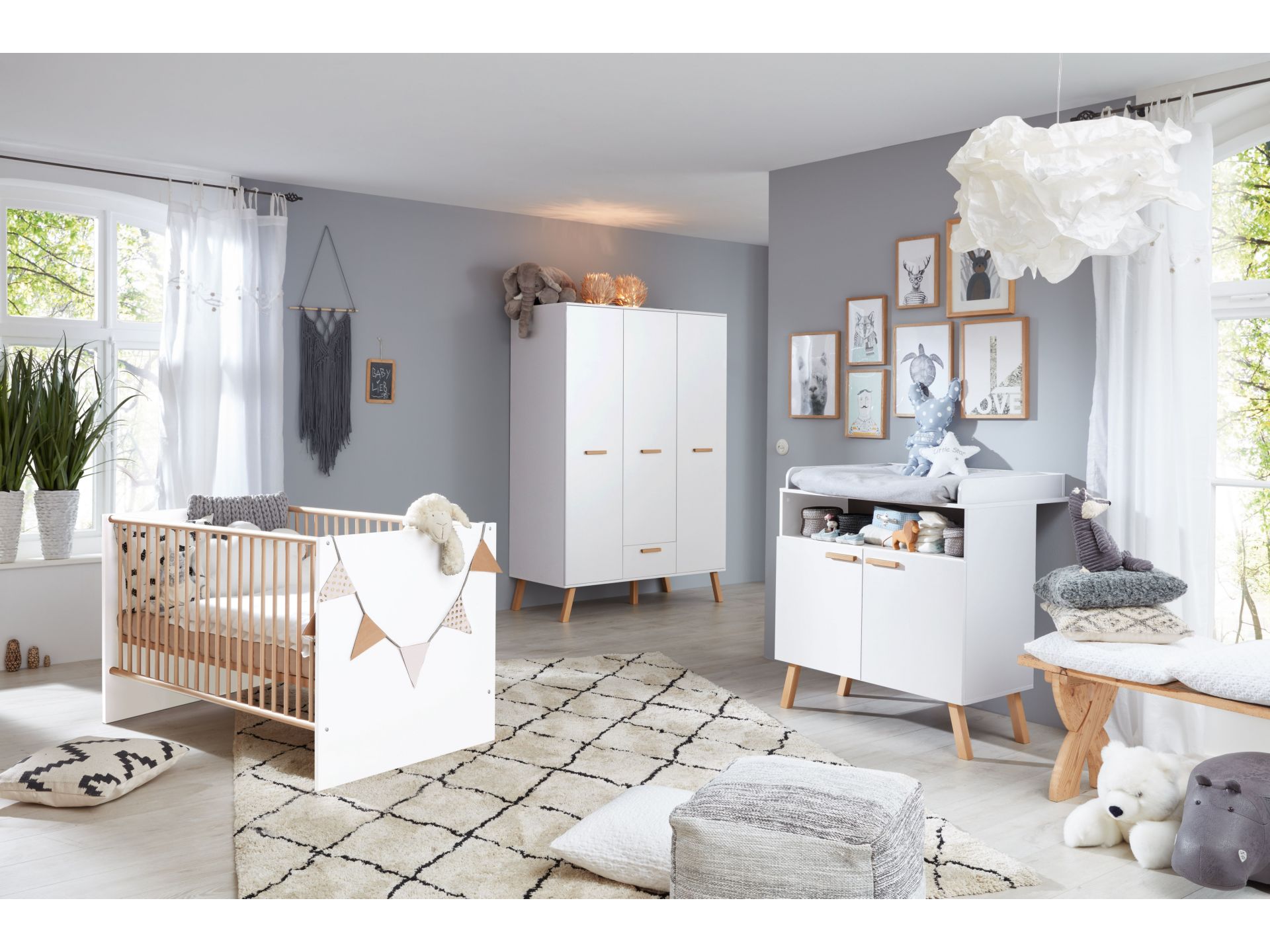 trendteam Mats Babyzimmer Kombination Weiß Melamin