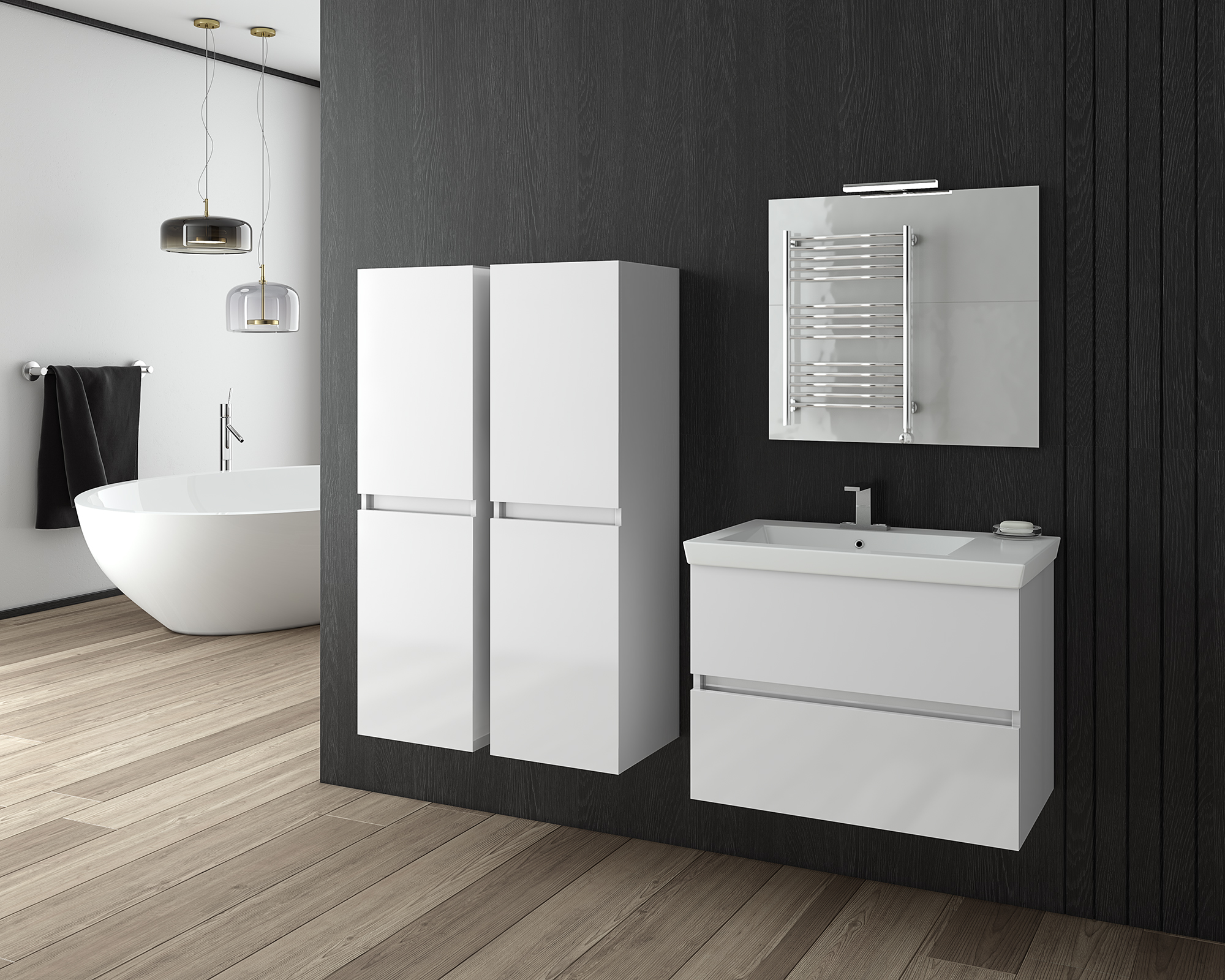 DROP Martinidis Luxus 70 Waschtischunterschrank Weiß 70 cm