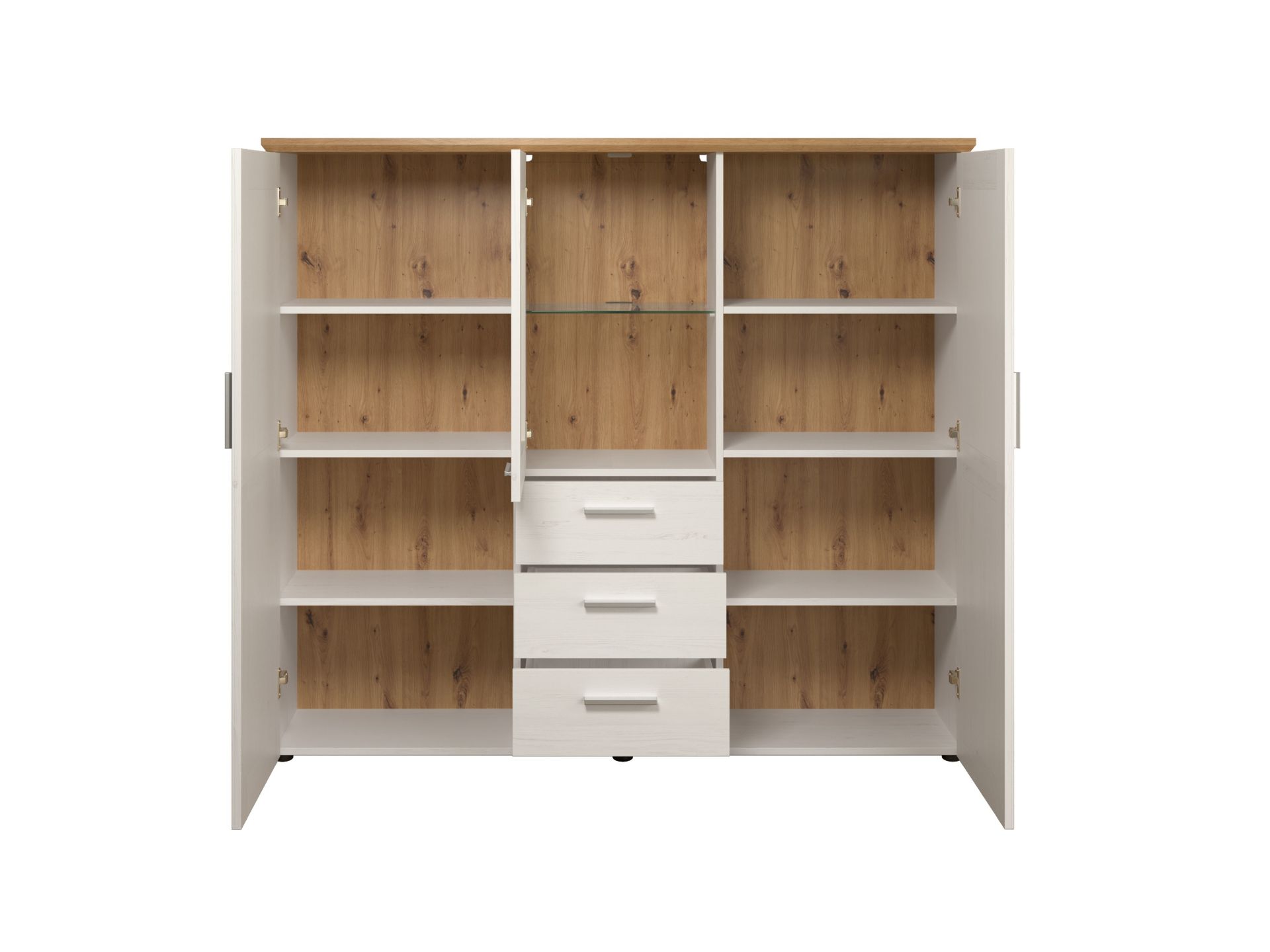 trendteam Shade Highboard Weiß Artisan Eiche