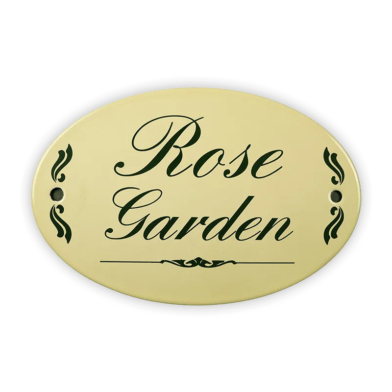 Münder Email Emaille Lagerschilder Rose Garden Emailschild 15x10 cm