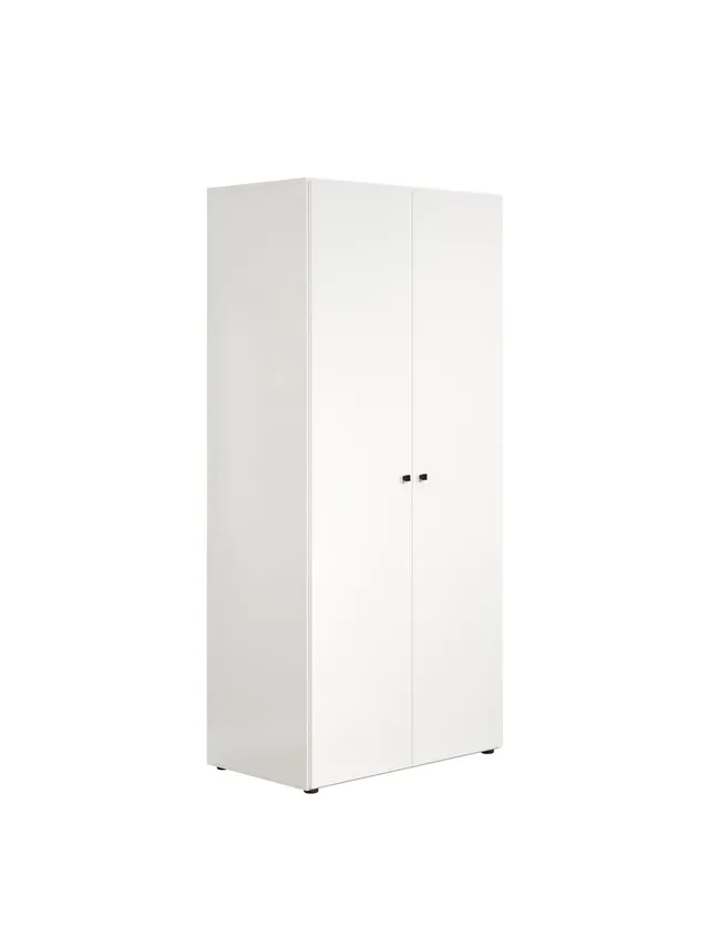 trendteam Basics Kleiderschrank Weiß Dekor 2-türig