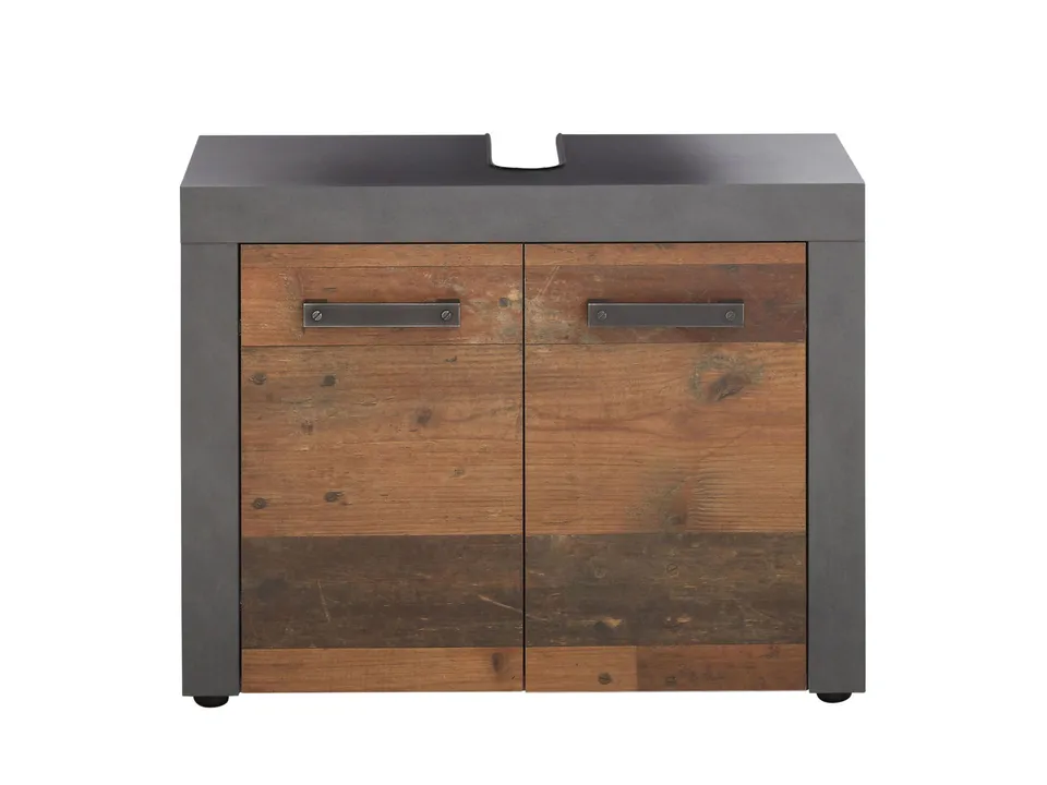 trendteam Cancun Indy Waschbeckenunterschrank dunkelgrau Old Wood