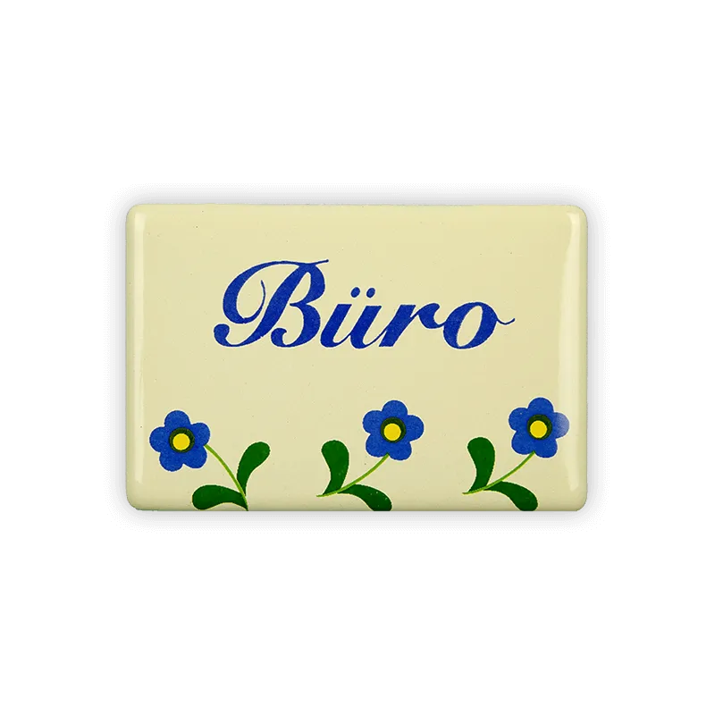 Münder Email Lagerschilder Türschild 6x4 cm Büro Blümchen