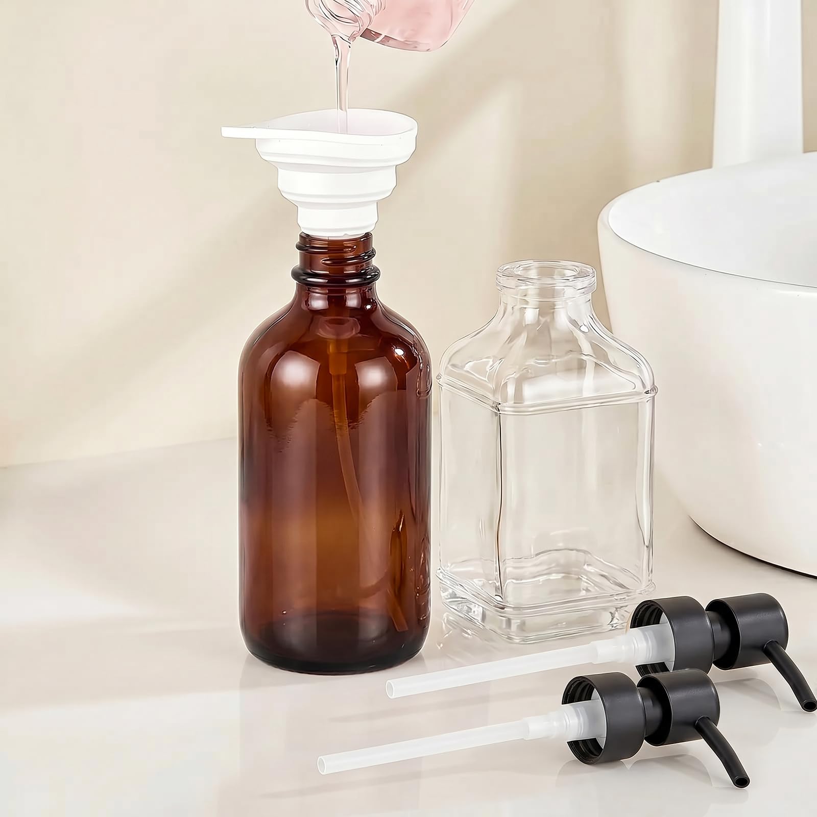 Pollock Soap Dispensers Seifenpumpe Edelstahl Seifenspender Schwarz 2 Stück