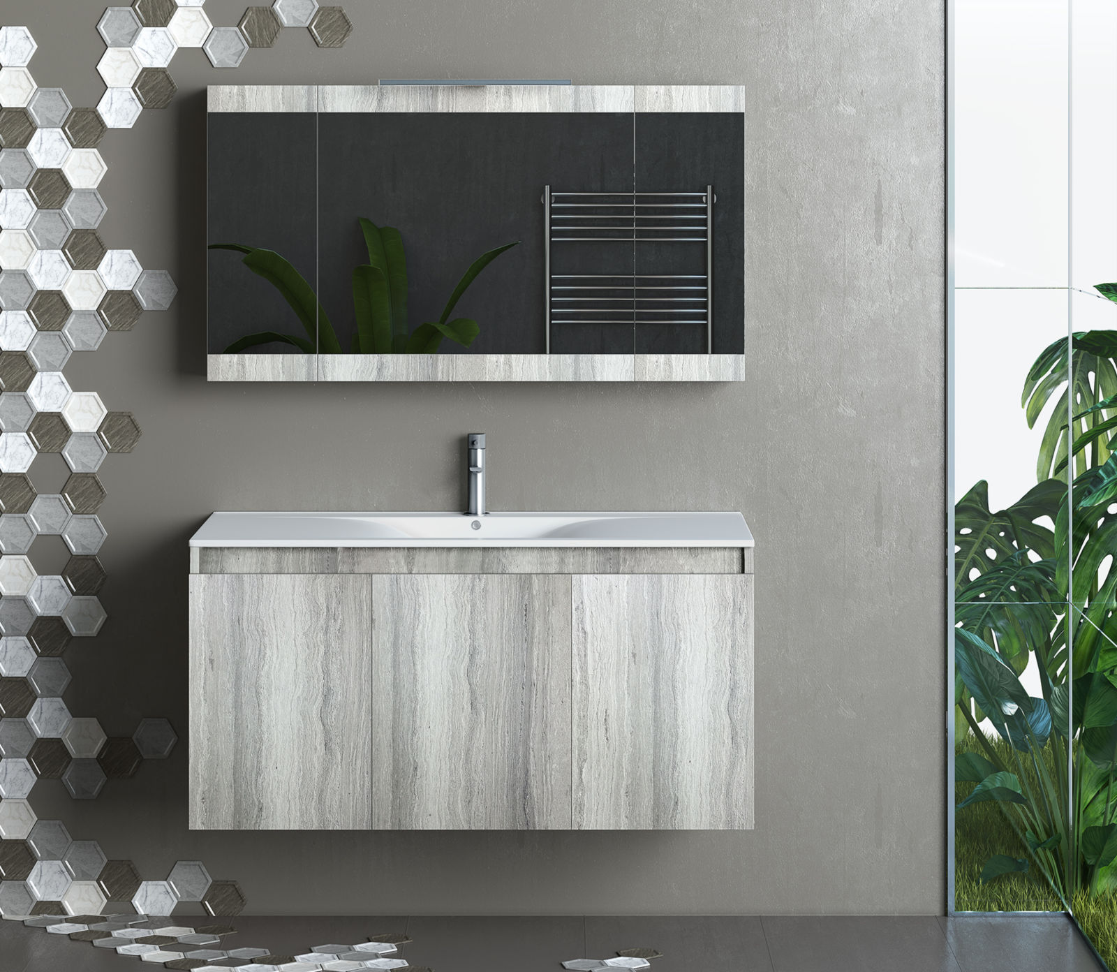 DROP Martinidis Magnolia S 100 Waschtischunterschrank Rock Oak