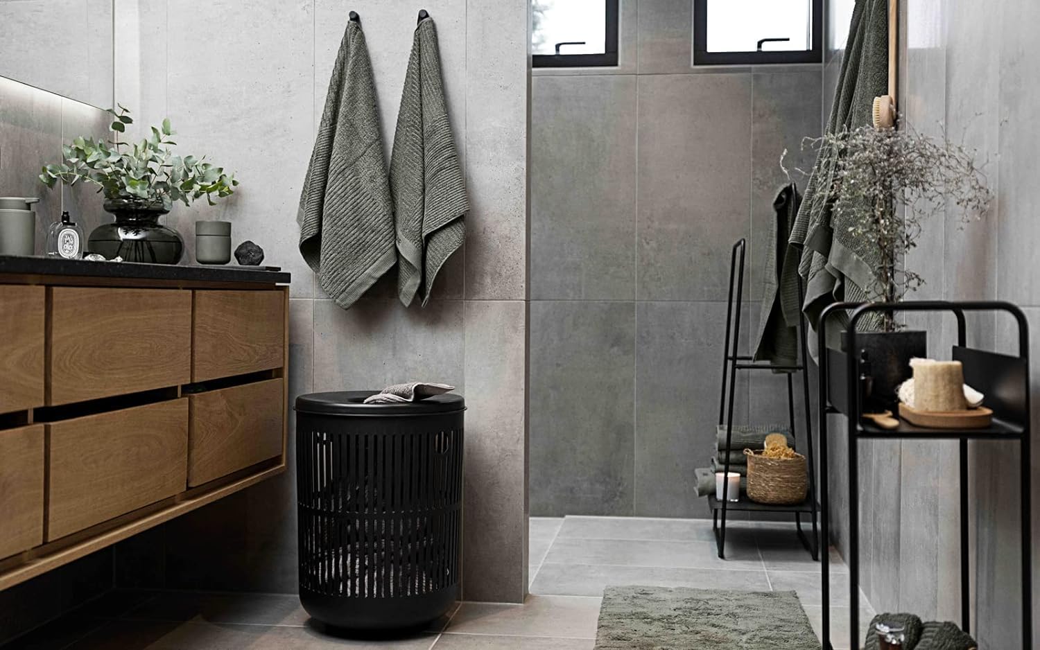 Zone Denmark UME Wäschekorb 60 L Taupe mit Deckel