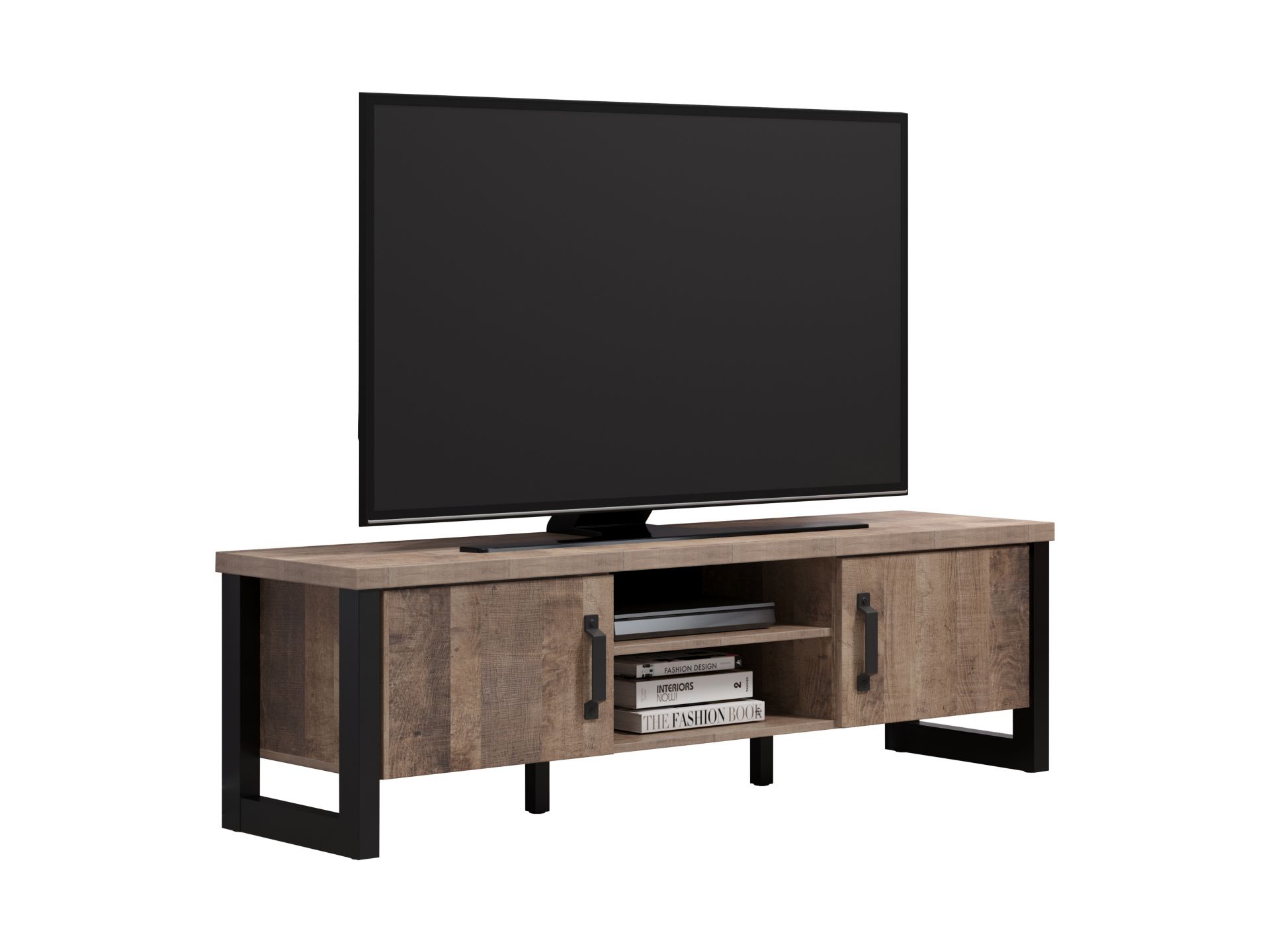 trendteam Emile TV-Lowboard Eiche Tabak Schwarz TV-Board