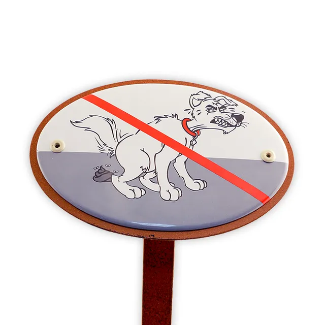 Münder Emailschild Hunde-Klo-Verbot Erdspieß 50cm