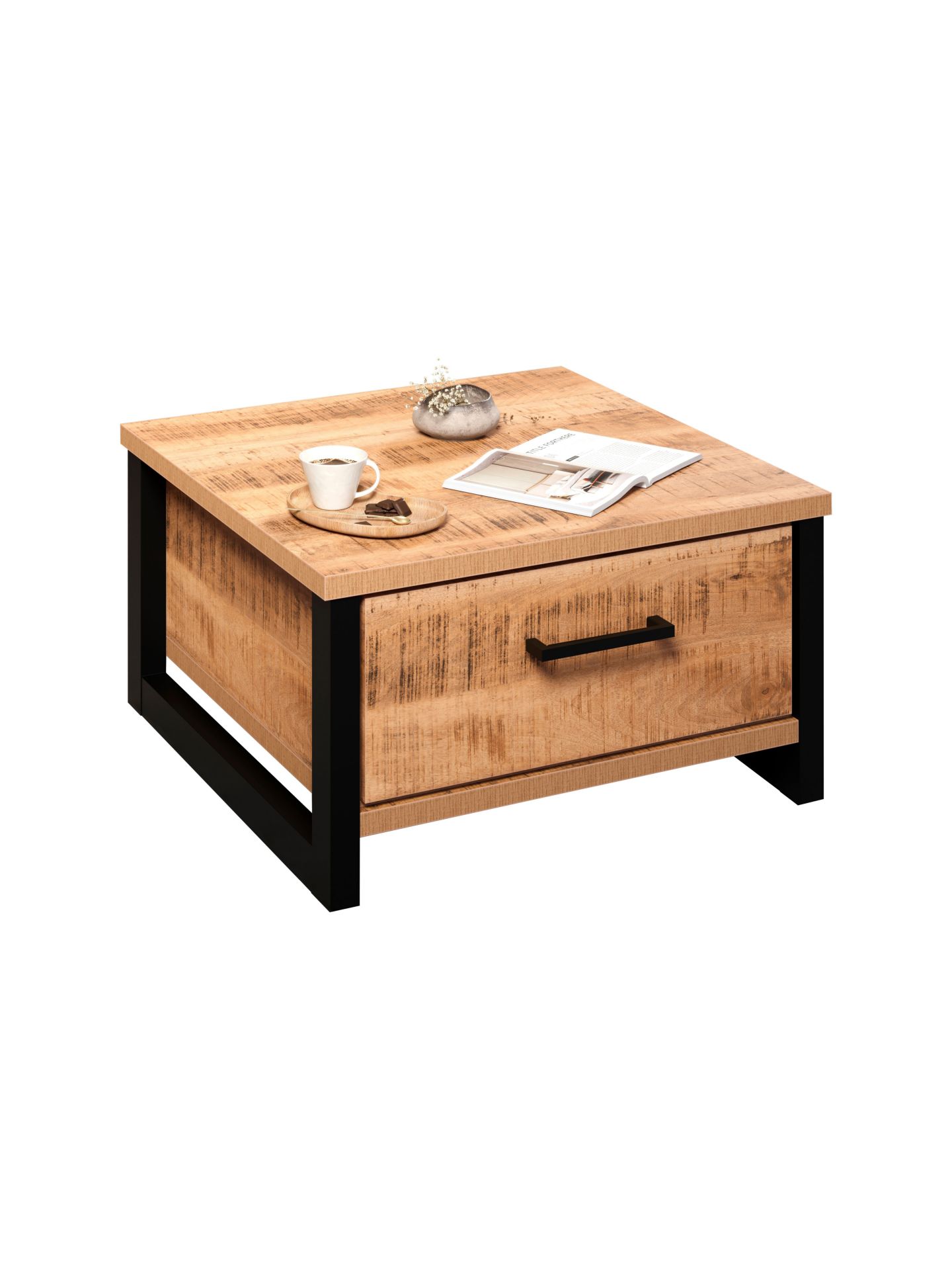 trendteam Enna Couchtisch Mango Schwarz Wohnzimmertisch Holz