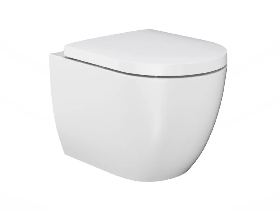 Treos Serie 810 Wand-WC Set spülrandlos mit WC-Sitz weiß