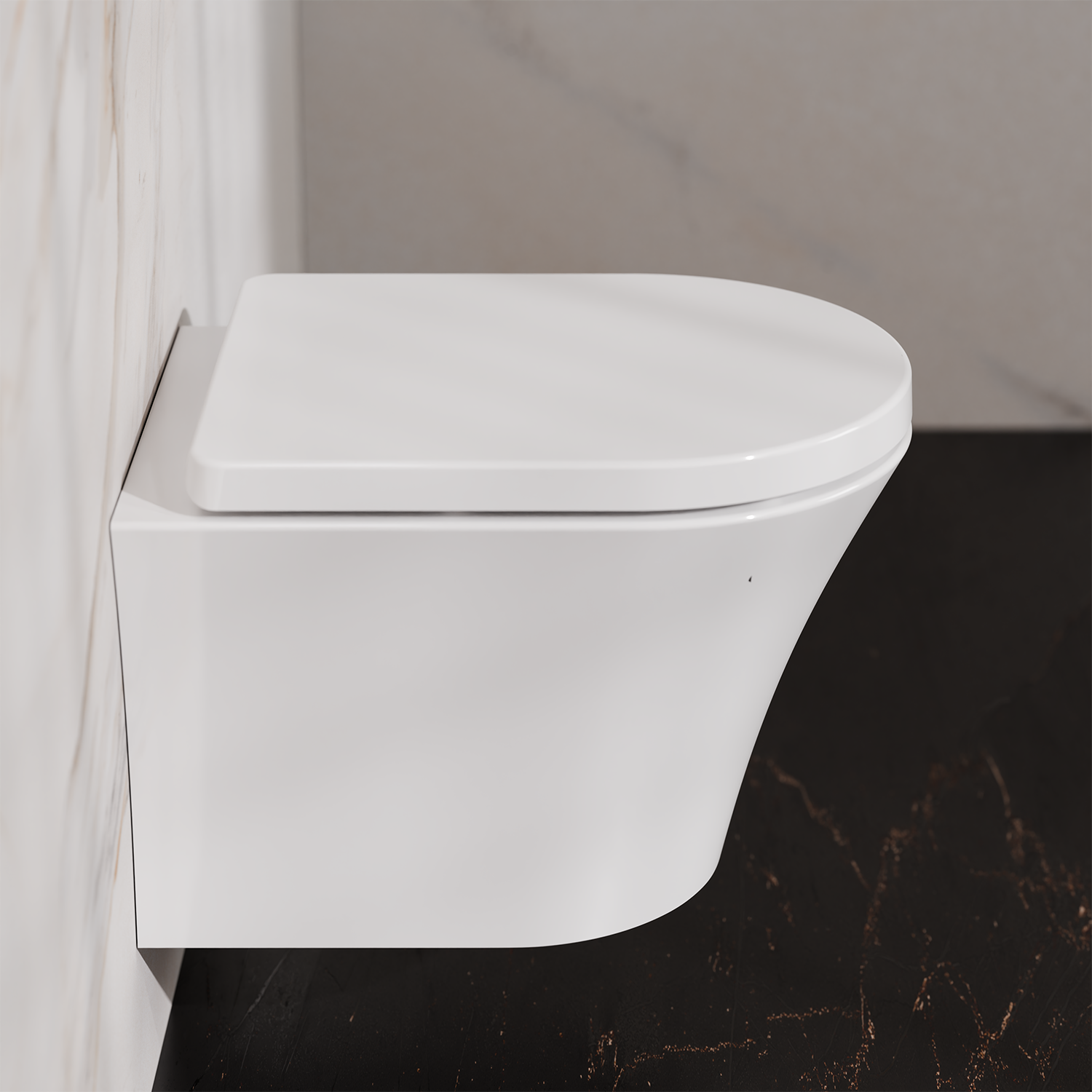 Treos Serie 810 WC-Set 48,5cm spülrandlos mit Sitz weiß