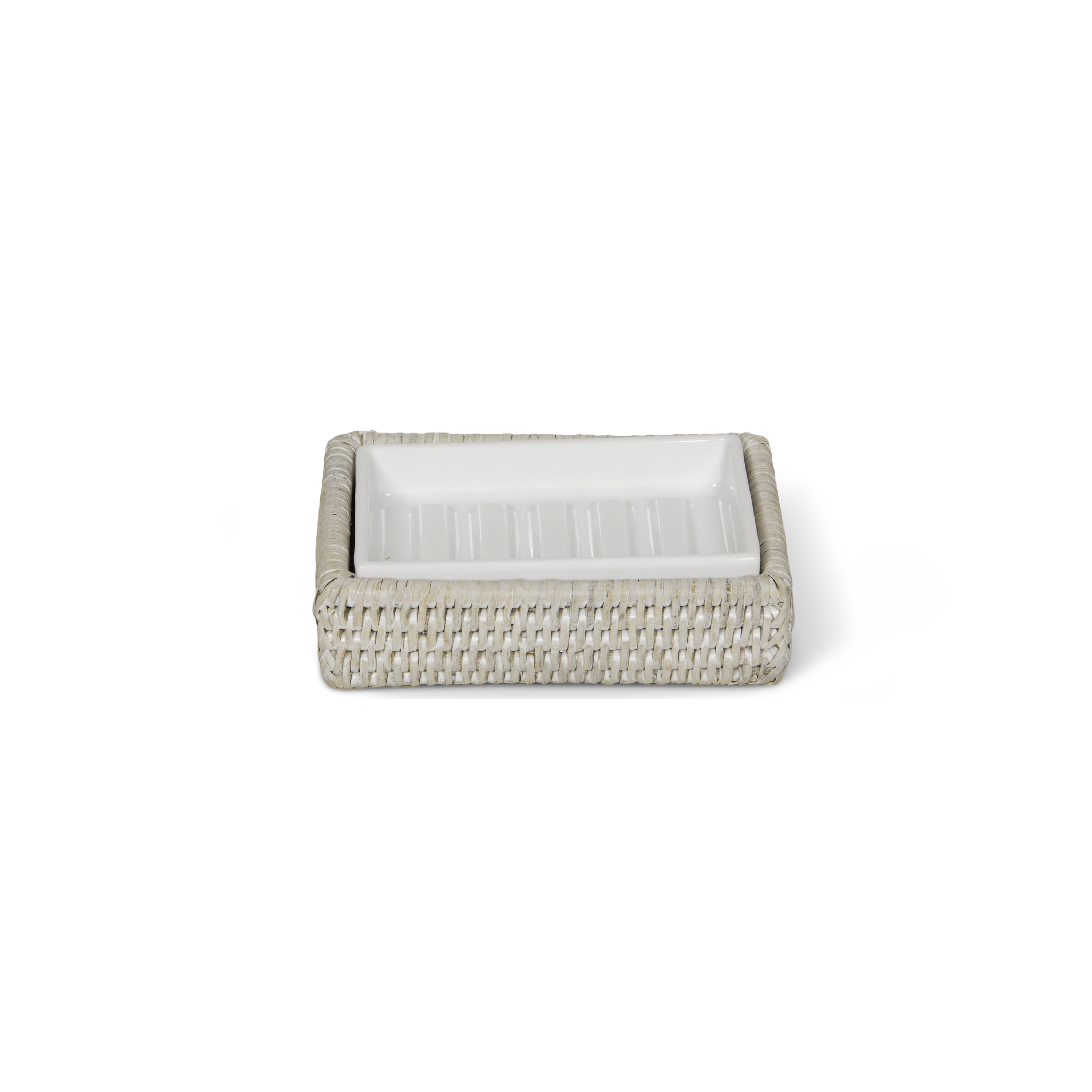 Decor Walther Basket STS Seifenschale Rattan Hell Porzellan