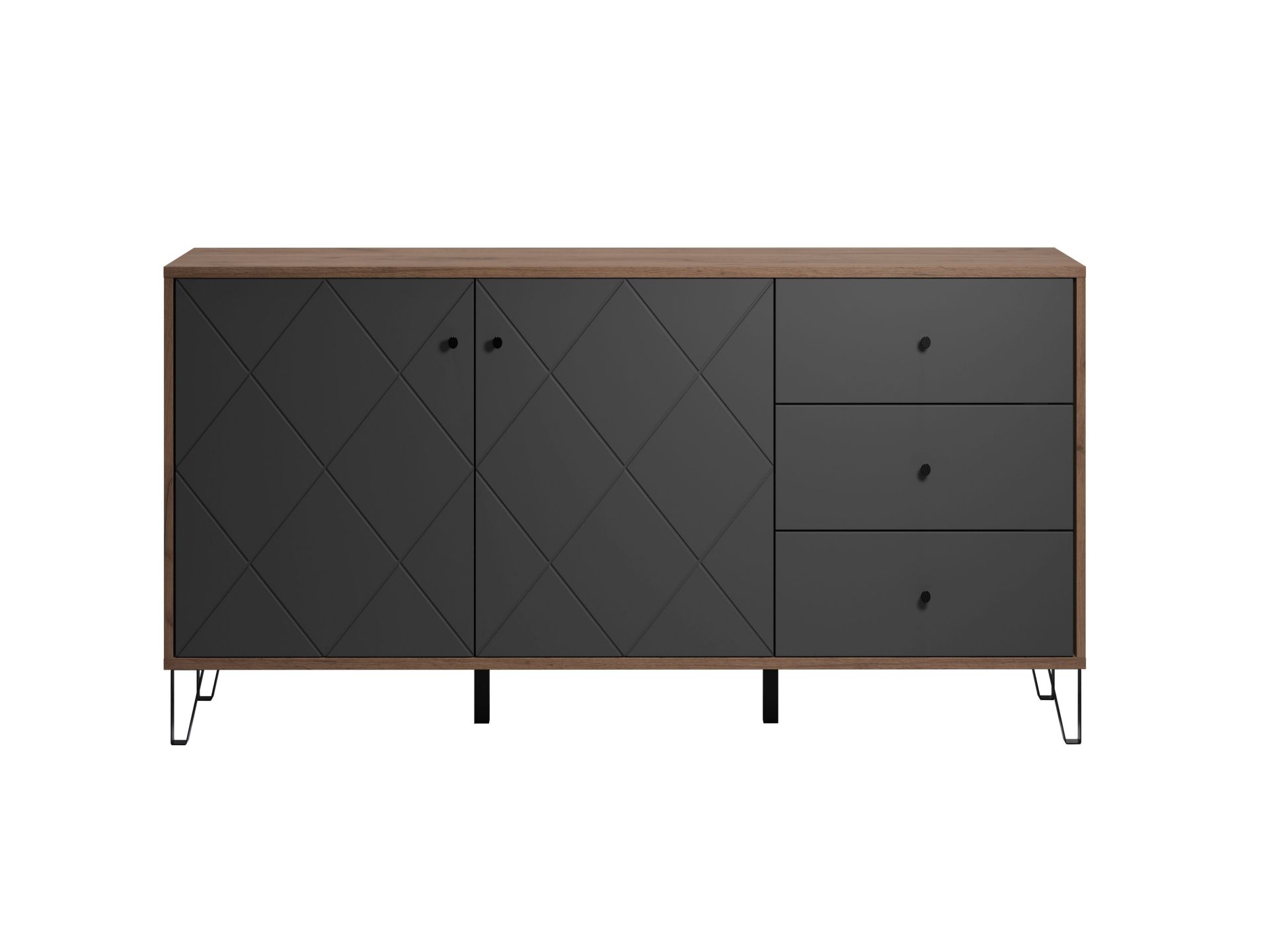 trendteam Montez Sideboard Eiche Kraft Graphit Tiefzieh