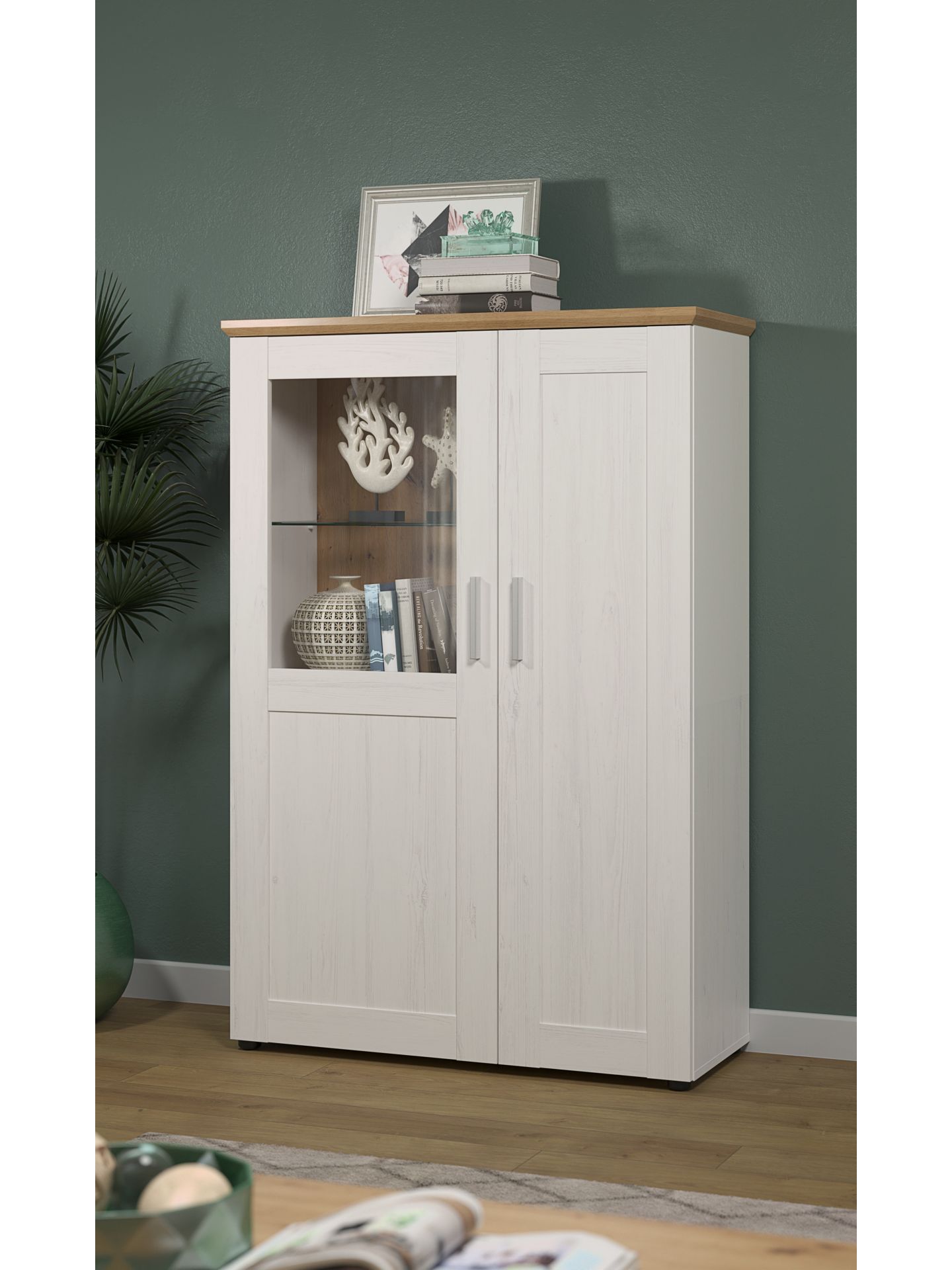 trendteam Shade Vitrine halbhoch Weiß Andersen Pine