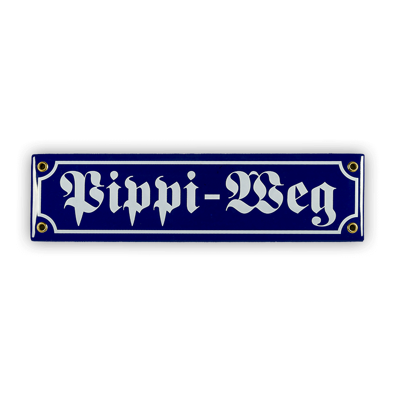 Münder Email Mini-Straßenschild Pippi-Weg Emailschild 30 cm