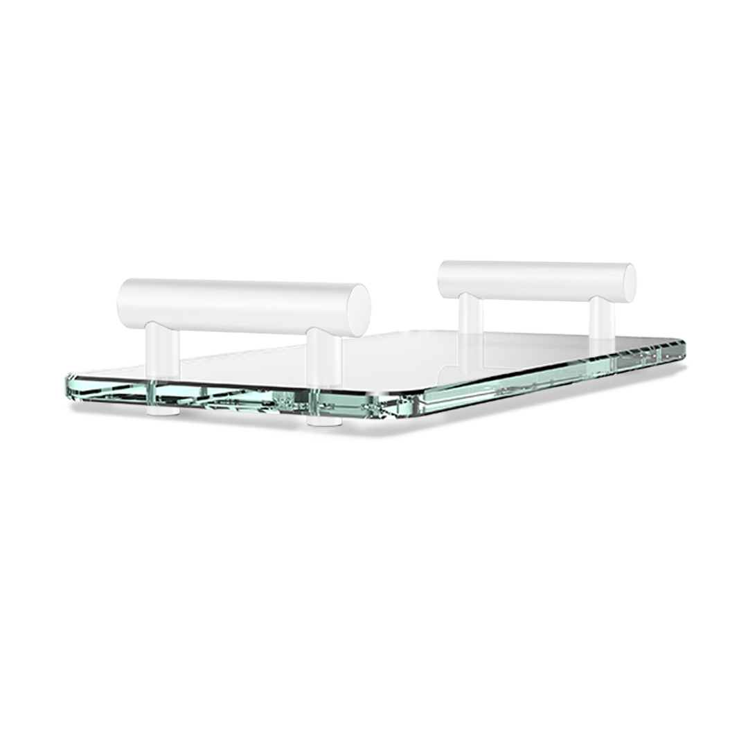 Decor Walther Bar TAB Glastablett Klarglas Chrom Griffe Messing
