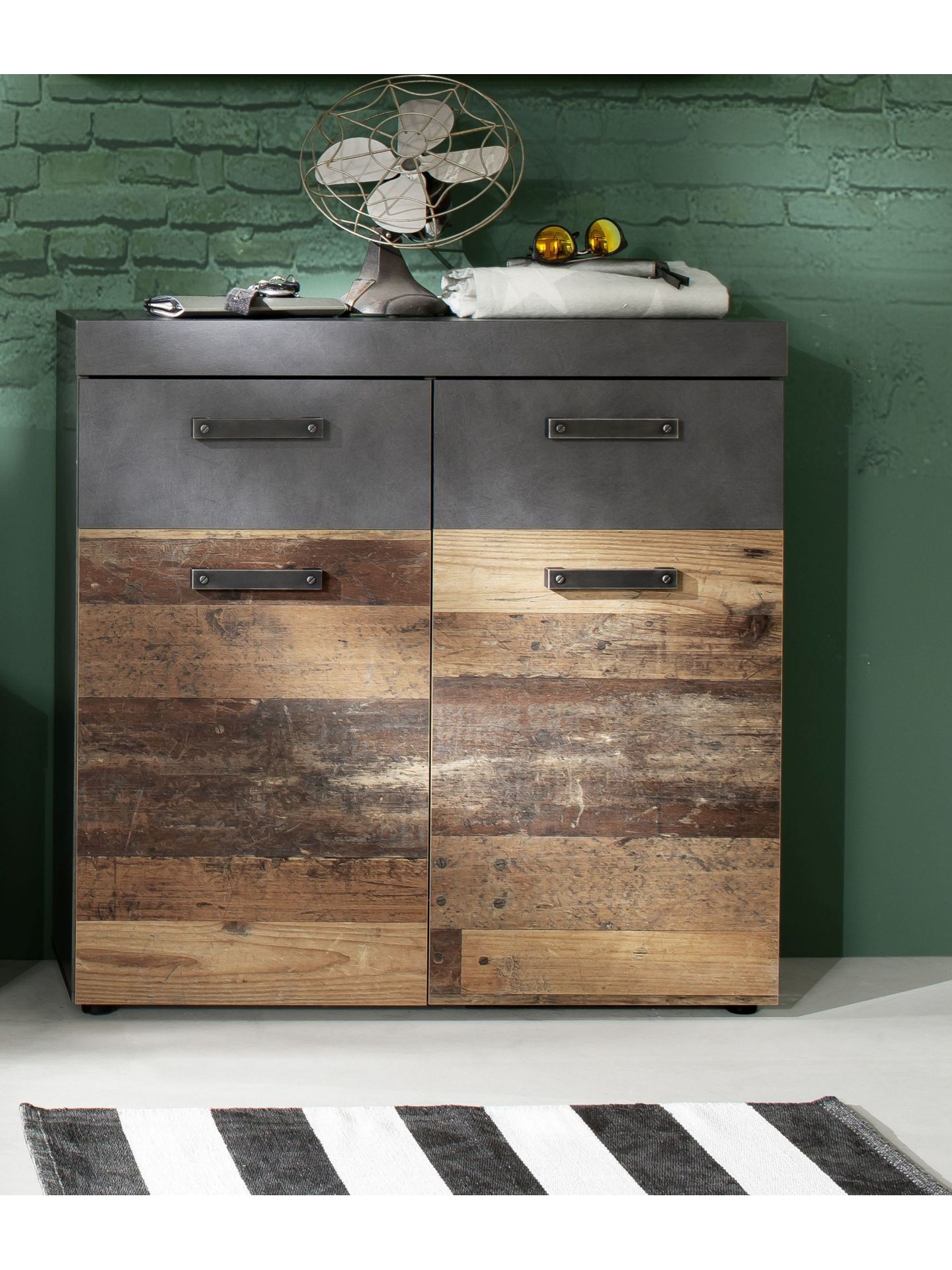 trendteam Indy GD-Schuhschrank graphit Old Wood