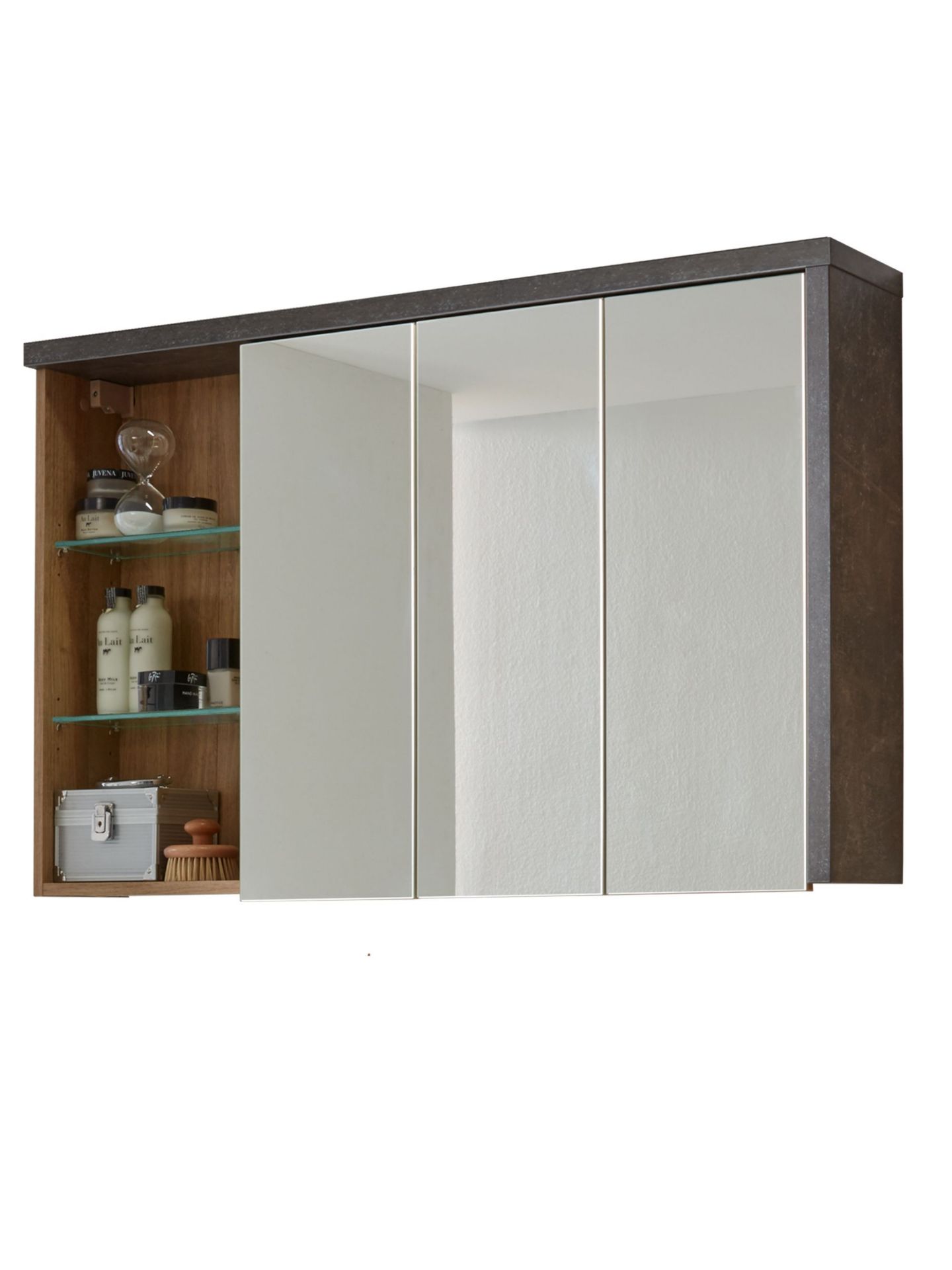 trendteam Bay Spiegelschrank Eiche honig Beton