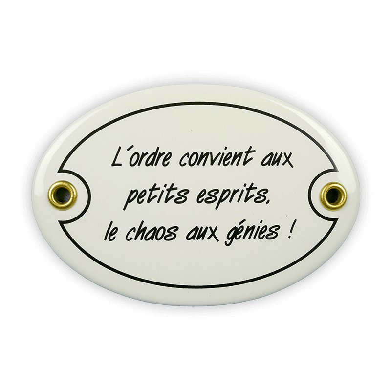 Münder Email Emailschild oval 10,5x7 cm französisch Chaos