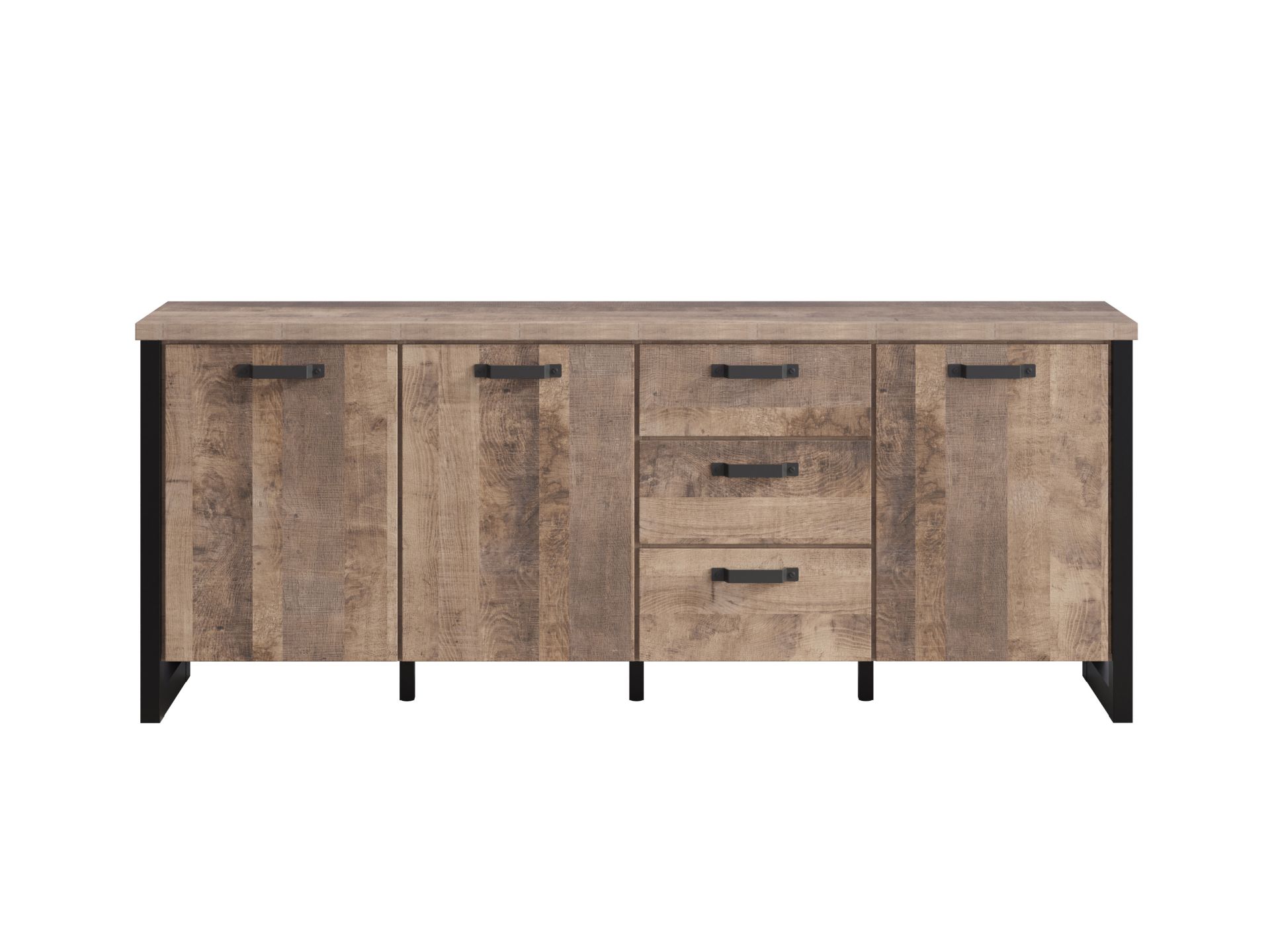 trendteam Emile Sideboard Eiche Tabak Schwarz Anrichte