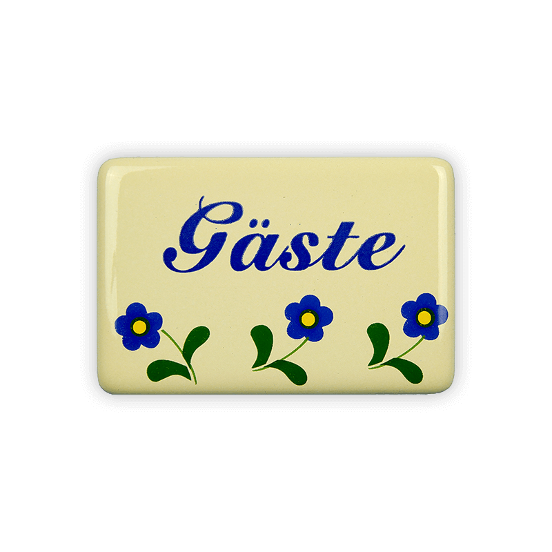 Münder Email Emaille Lagerschilder Gäste Türschild 6x4 cm Blümchen