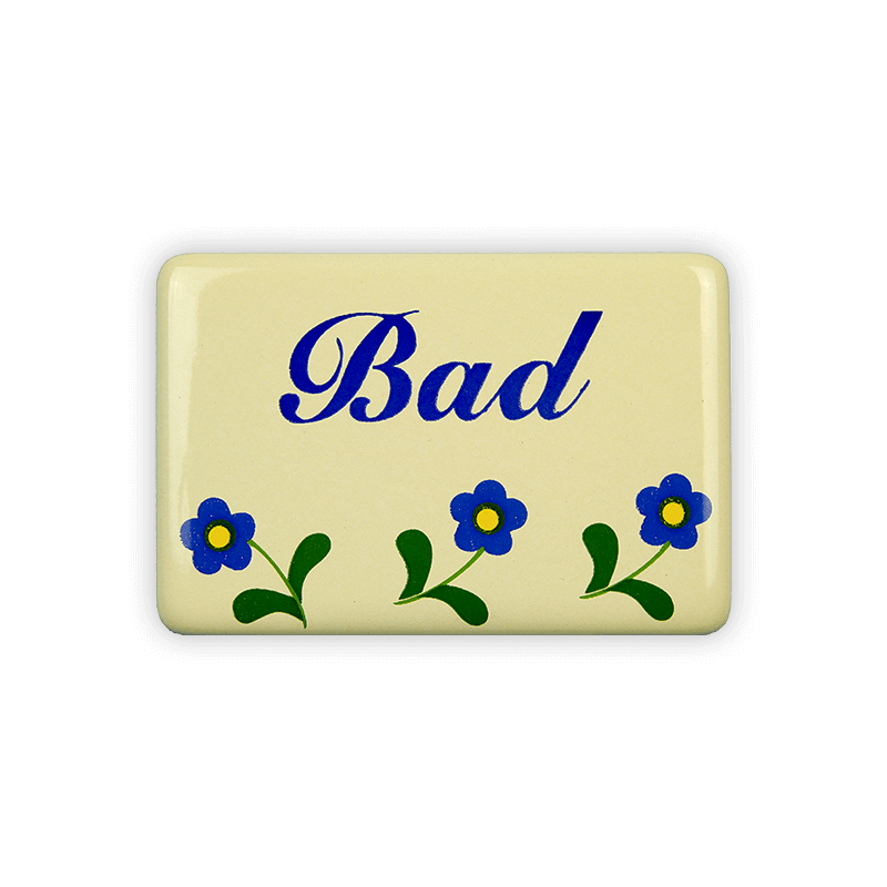 Münder Email Lagerschilder Bad Emailschild Blümchen 6x4