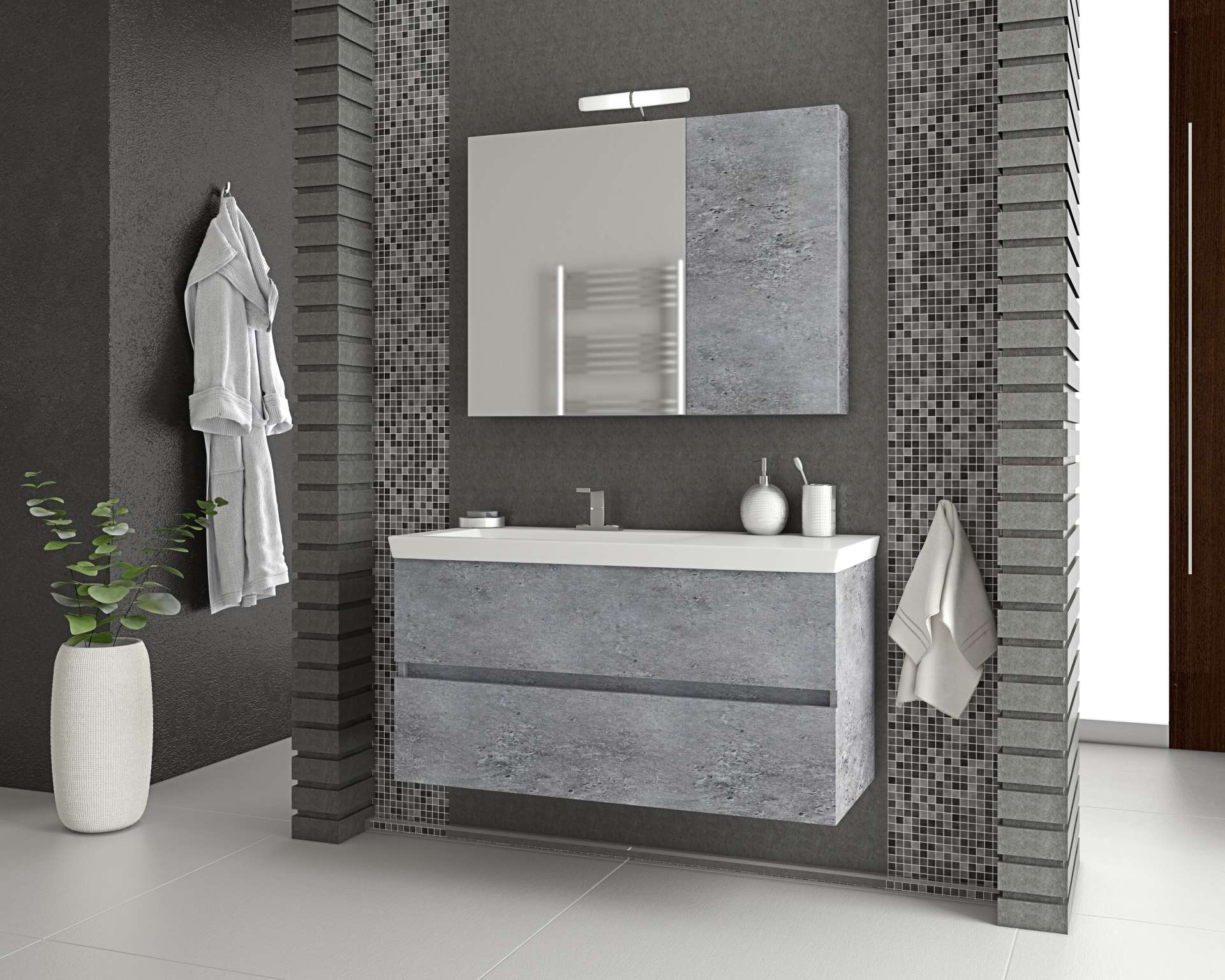 DROP Martinidis Luxus 100 Waschtischunterschrank Granit 100cm