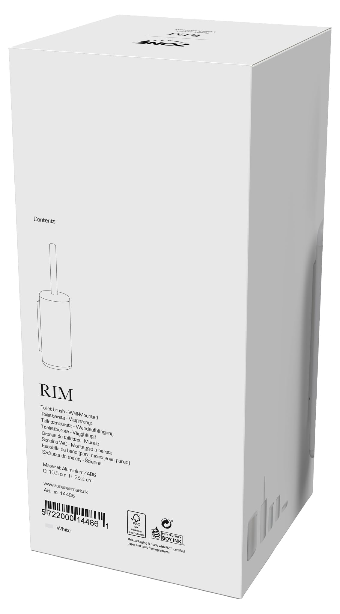 Zone Denmark Rim Klobürste Wand Weiß Standard