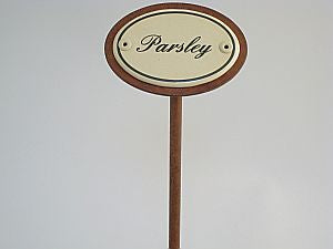 Münder Email Kräuterstecker Emailschild 6x4 englisch Parsley 25cm Spieß