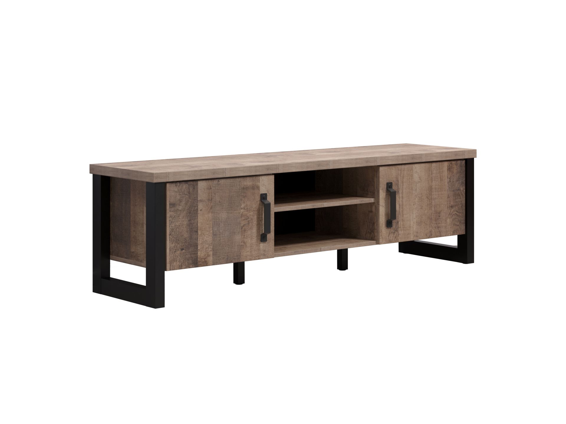 trendteam Emile TV-Lowboard Eiche Tabak Schwarz TV-Board