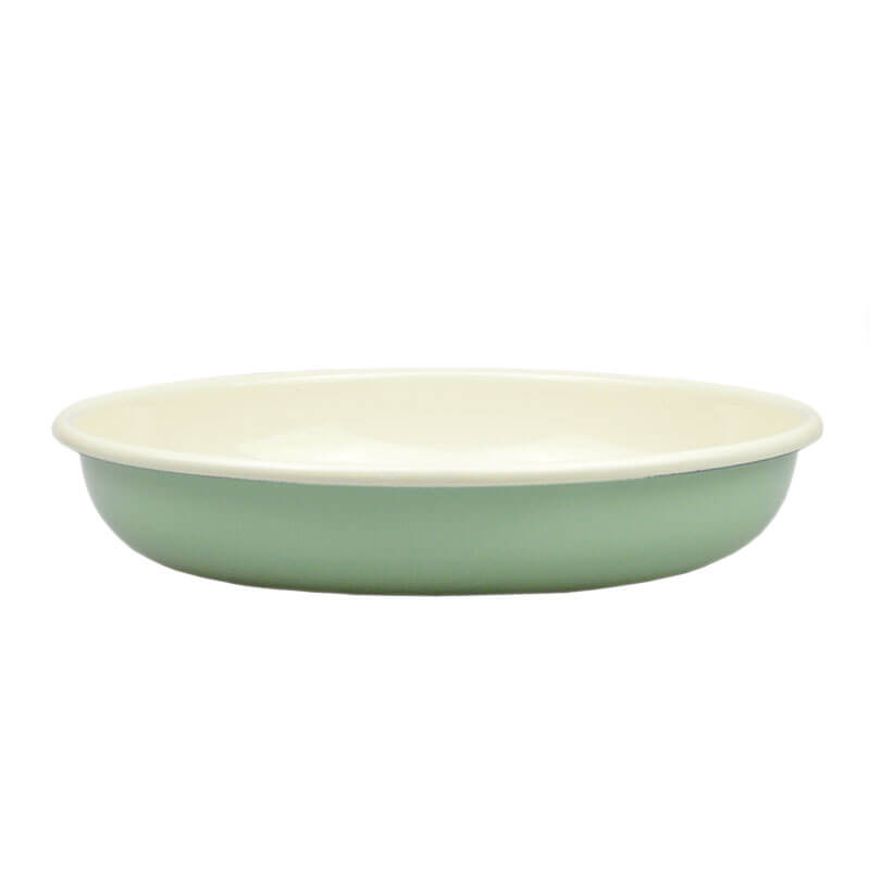 Münder Email Teller tief 24 cm pastell hellblau/creme 1,7 l