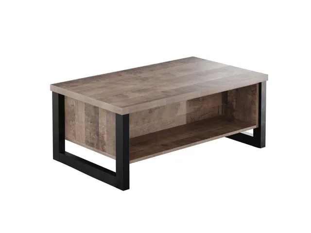 trendteam Emile Couchtisch Eiche Tabak schwarz