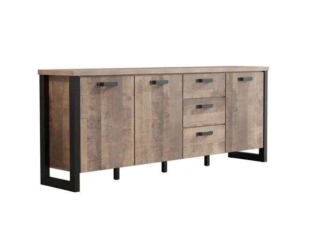 trendteam Emile Sideboard Eiche Tabak Schwarz Anrichte