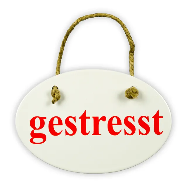 Münder Email Wendeschild oval 15x10 cm gestresst