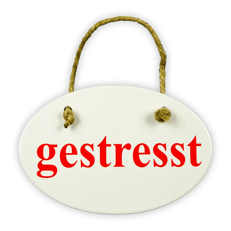 Münder Email Wendeschild oval 15x10 cm gestresst