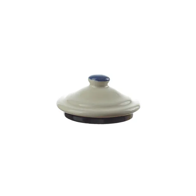 Münder Email Nostalgie Deckel creme-blau 7 cm für Kännchen