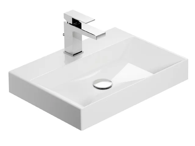 Treos Serie 710 Waschbecken 500x360 mit Hahnloch weiß