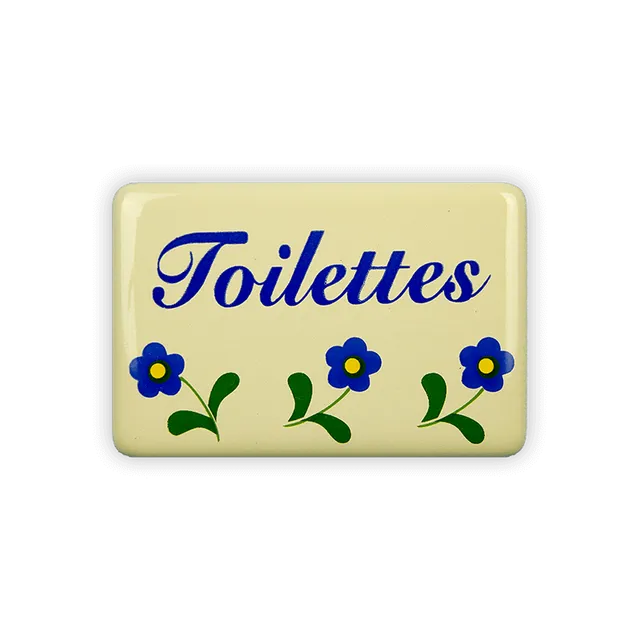 Münder Email Emaille Lagerschilder Toilettes Blümchen Emailschild 6x4 cm