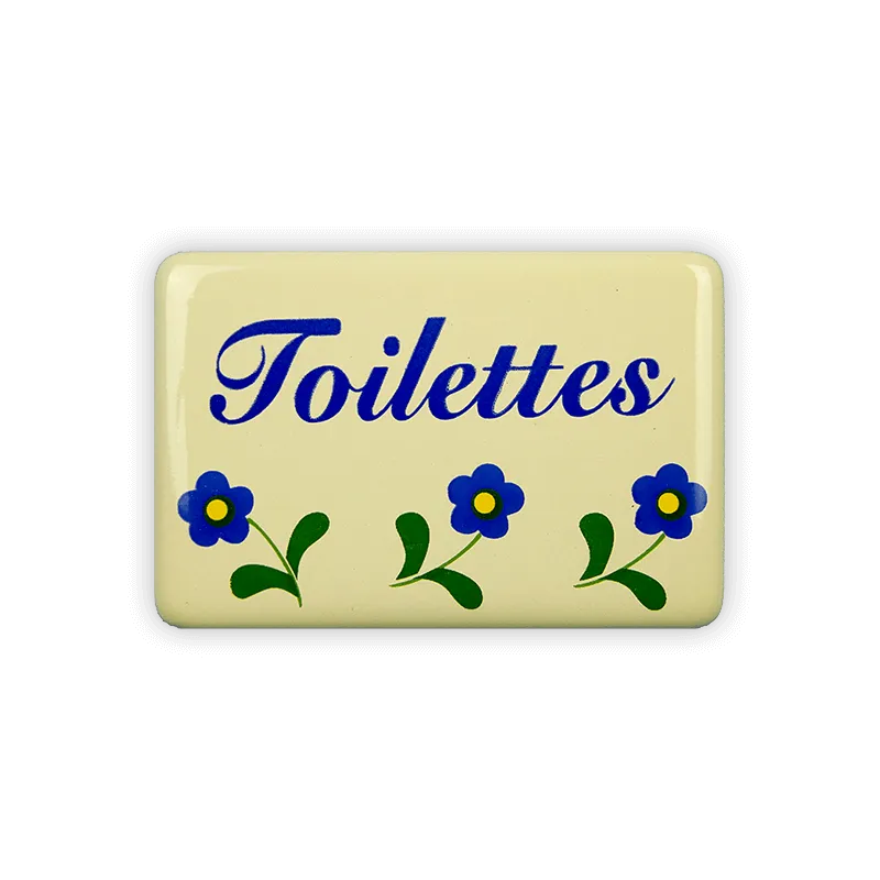 Münder Email Emaille Lagerschilder Toilettes Blümchen Emailschild 6x4 cm