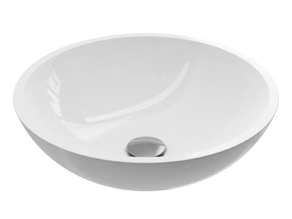 Treos Serie 710 Aufsatz-Waschbecken Ø 412 mm weiß glänzend